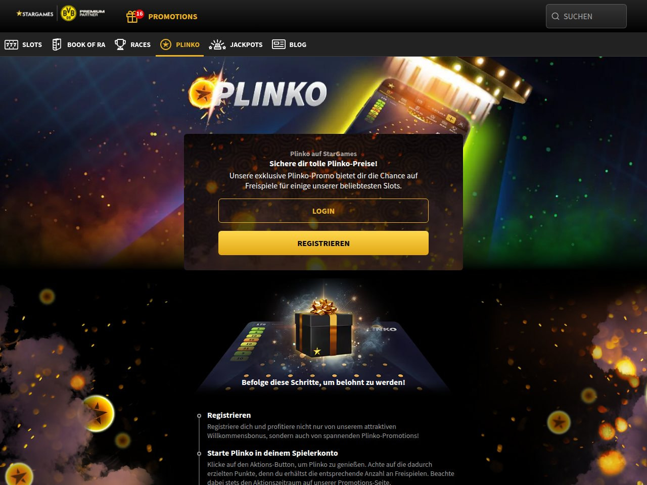 StarGames Plinko-Promo: Aktion mit Freispiel-Preisen im Spielerkonto