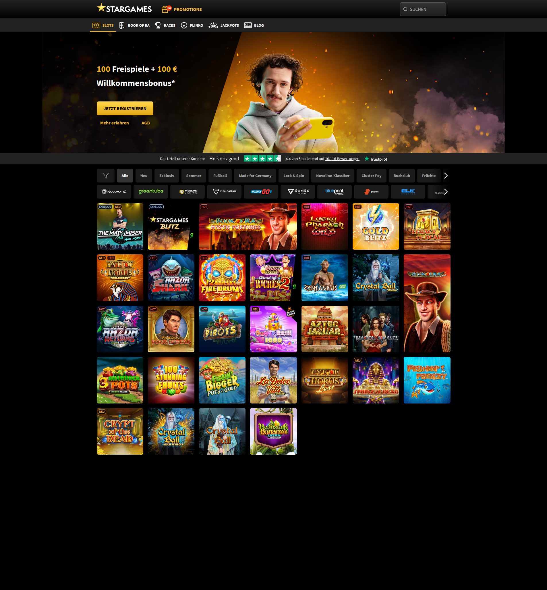 Slots-Lobby, Filter nach Studio